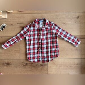 Jacadi Plaid Shirt - Red and White and blue / navy